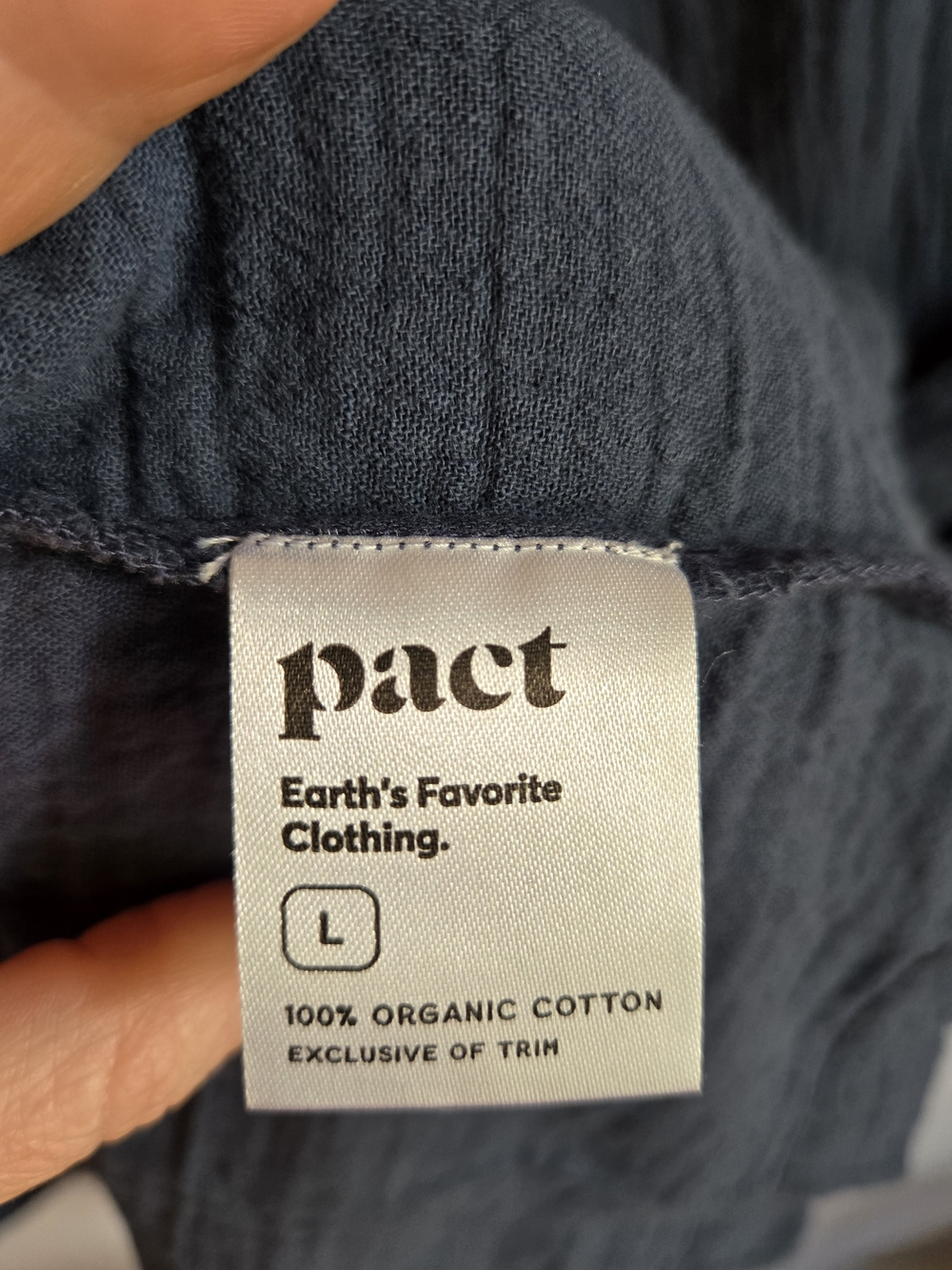 Pact French Navy Tiered Gauze Maxi Skirt Coastal Boho Prairie Organic Cotton LG - Picture 5 of 8